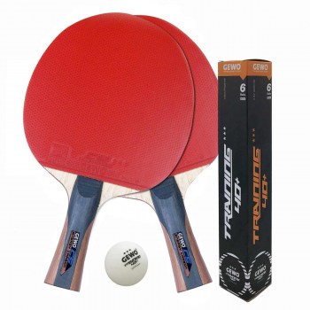 Tischtennis-GEWO Spar-Set: 2x CS Energy Carbon konkav + 1x 3Stern Trainingsball 6er I TOBA-Sport.shop