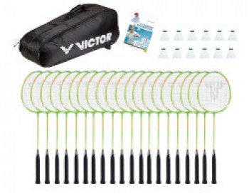 Badminton-Schul-Set Fighter 20 Schläger +2 Dosen Bälle + Tasche +Buch, BADT95590048 I TOBA-Sport.Shop