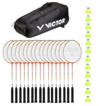 Badmintonsparset Schule 16 Schläger +2 Dosen Bälle + Tasche BADT90018 I TOBA-Sport.Shop