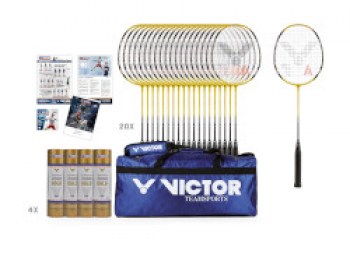 Victor Badminton Schulsport Beginner-Set, 24-teilig I Toba-Sport.Shop