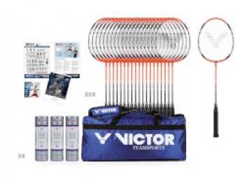 Victor Badminton Schulsport Beginner-Set, 24-teilig I Toba-Sport.Shop